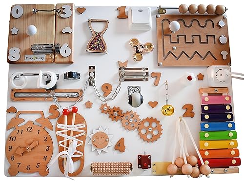 1 2 3 Year Old Girl Boy Gift Toddler Busy Board Sensory Activity Board Montessori Toys for Baby Dementia Fidget Toy Adult Boards Parts